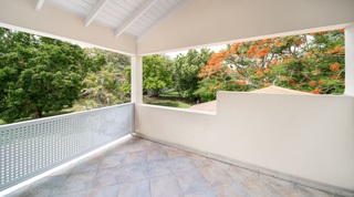 Upstairs balcony with treetop views over Sandy Lane at 149 Salters Road, St. James, Barbados
