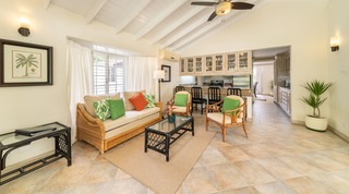 Rattan seating beside the breakfast bar and dining area at 149 Salters Road, St. James, Barbados