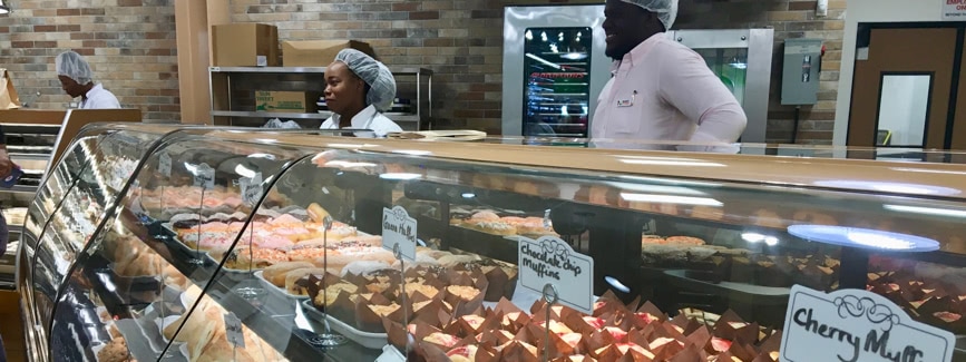 deli counter in a bajan supermarket