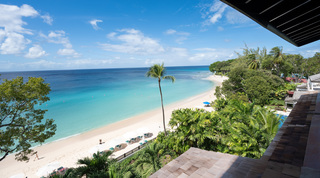 Elevated view over Paynes Bay's white sand and turquoise sea from Coral Cove 15 - Penthouse, Barbados