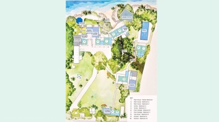 Crystal Springs Villa Illustrated Map in a Water Colour Style and Key