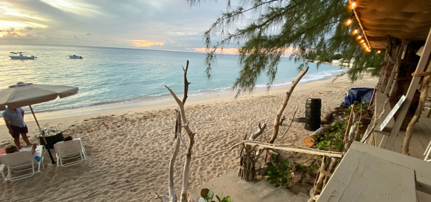 Mullins beach and sea view at sunset from the Sea Shed