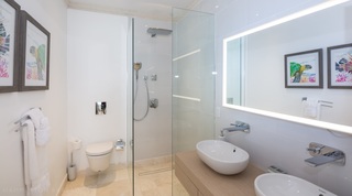 Nirvana villa modern bathroom with shower