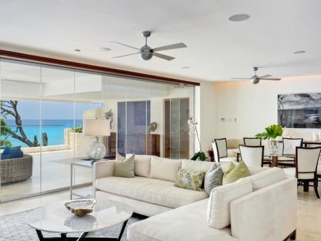 Portico 1 view across the living area out to sea