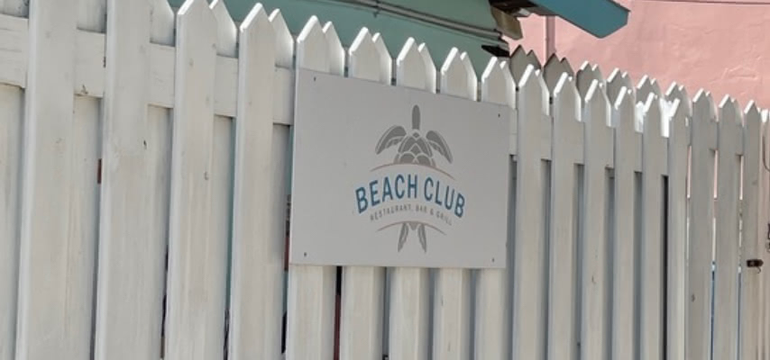 Beach Club Entrance Sign