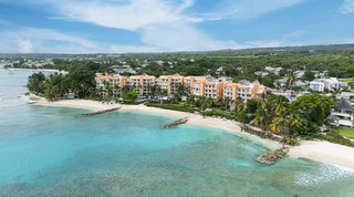 Drone view of the beachfront resort near Speightstown that is home to St. Peter's Bay 207, luxury apartment in Barbados