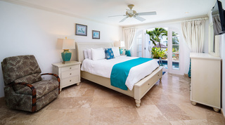 Bedroom doors opening onto the private plunge pool at Sugar Cane Ridge 2 – Coral Blu, a luxury villa in Barbados