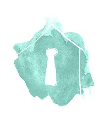 Watercoloured safe house